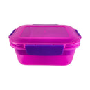 M-Design Plastic Lunch Box for Kids and Adults – Pink and Purple Food Container with Locking Clips – BPA-Free Storage Box for School, Office or Meal Prep – Cupindy Egypt