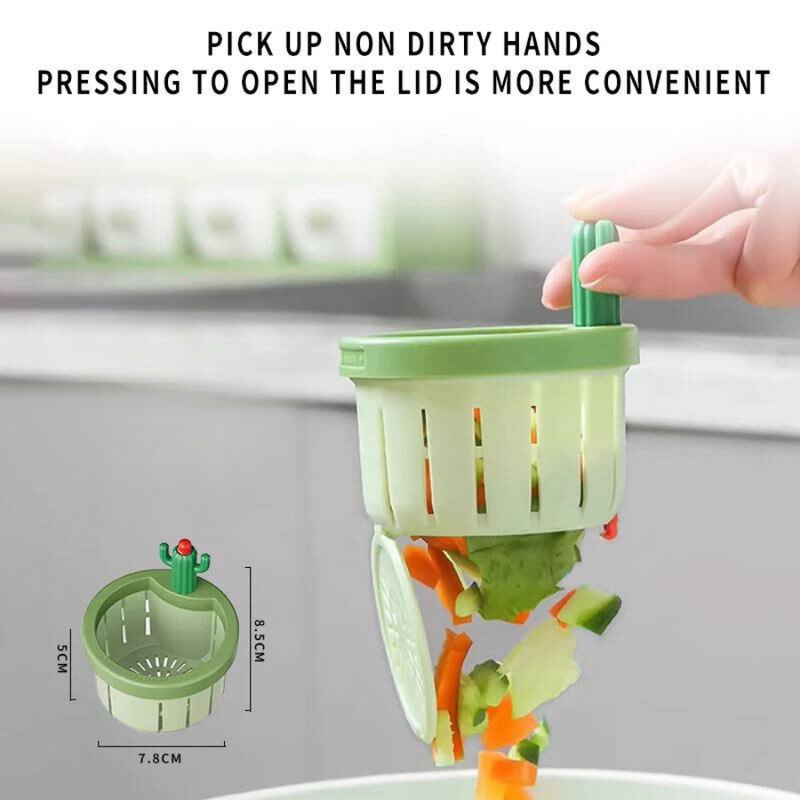 Compact Sink Strainer Basket With Cactus Handle And Lid, Ideal For Food Waste And Vegetable Residue Disposal, Easy To Clean And Use