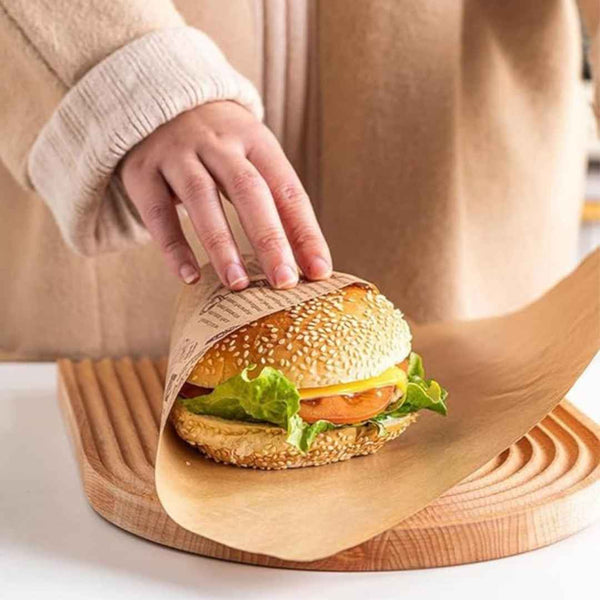 50 vintage-style wax paper sheets for wrapping burgers, sandwiches, and bakery items – cupindy