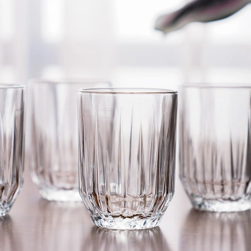 Pasabahce Echo set of 6 transparent tumblers, 260ml glassware for juice or water – elegant and durable drinkware set