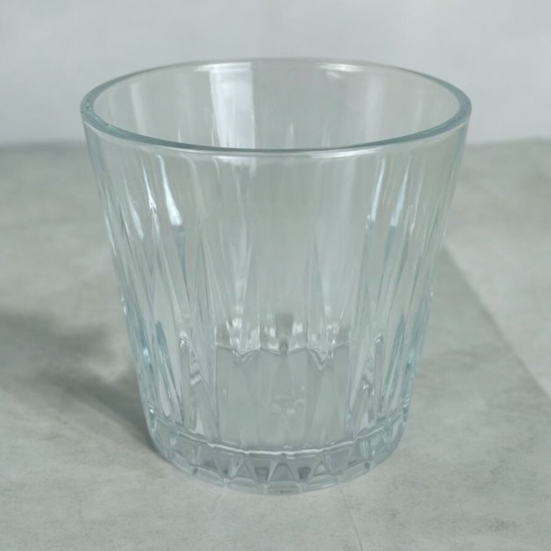 Pasabahce Luzia 300ml Glass Tumbler With Elegant Geometric Design On Marble Surface
