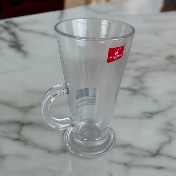 Blinkmax Latte Glass Mug Set Of 3 – 285 ml Elegant Tall Design