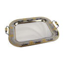 Elegant Stainless Steel Gold-Plated Rectangular Serving Tray With Handles | Length 46 Cm