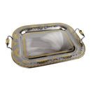 Elegant Rectangular Stainless Steel Gold-Plated Serving Tray With Handles | Length 46 Cm