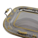 Elegant Rectangular Stainless Steel Gold-Plated Serving Tray With Handles | Length 46 Cm