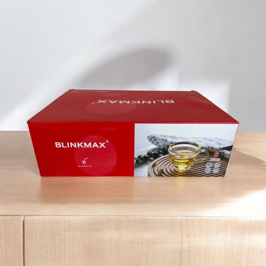 Blinkmax Glass Cup Set Of 6 With Elegant Spiral Design – Durable And Stylish 190ml Capacity For Perfect Beverages