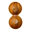 Evelin Double Section Plastic Serving Bowl - Wooden-Style Finish - Made In Turkey