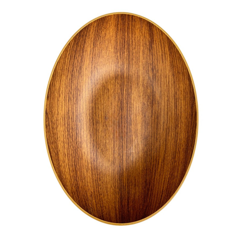 Evelin Large Plastic Bowl With Wooden Finish - 30 cm - Made In Turkey