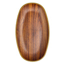 Evelin Plastic Serving Plate With Wooden Finish - 24 cm - Made In Turkey