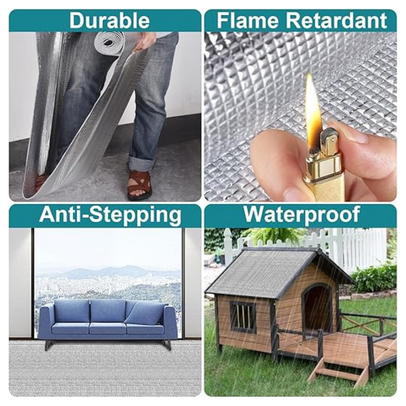 Reflective insulation mat for roofs, garages, and workshops