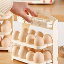 Folding 3-Tier Egg Storage Rack – Space-Saving Organizer For 24 Eggs With Rolling Design For Fridge Or Countertop | Cupindy