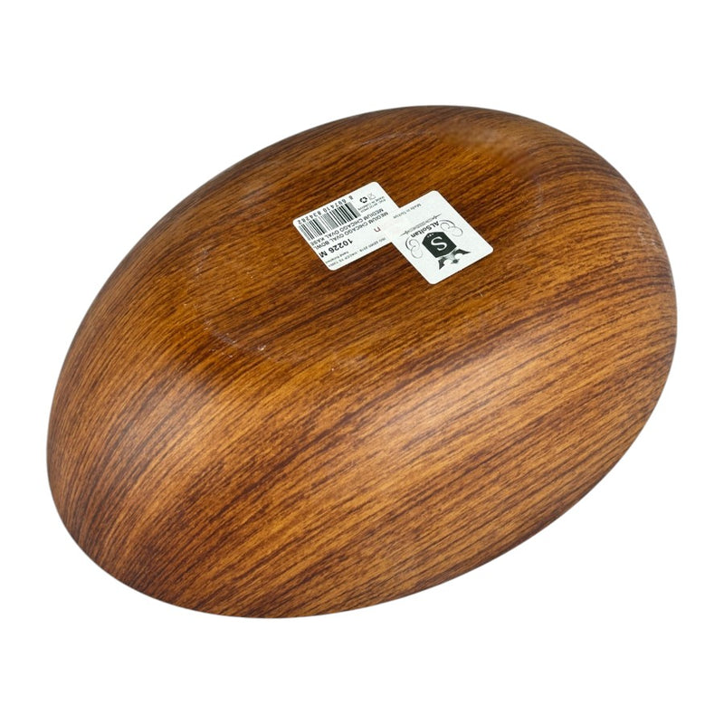 Evelin Large Plastic Bowl With Wooden Finish - 30 cm - Made In Turkey