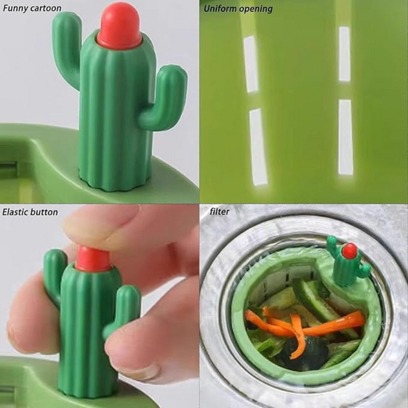 Compact Sink Strainer Basket With Cactus Handle And Lid, Ideal For Food Waste And Vegetable Residue Disposal, Easy To Clean And Use