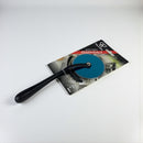 Wheel cutter with black handle and blue wheel on a 'Kitchen Essentials' branded card.