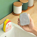 Thick sponge scrubber for kitchen grease removal