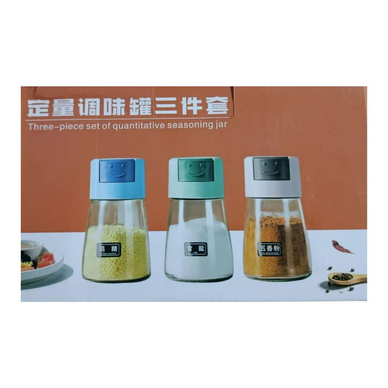 3-Piece Glass Spice Jar Set With Smart Flip Lids – 180ml Each – Colorful Kitchen Dispensers