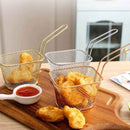 Golden Wire Mesh Serving Basket - Restaurant Style French Fry & Food Holder