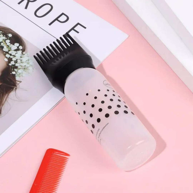 Squeeze bottle with comb nozzle for even hair dye or oil application at home – cupindy