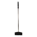 Black broom with a long handle on a white background