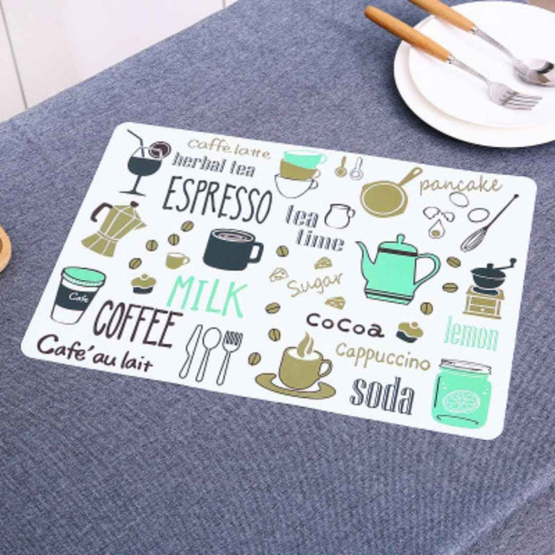 Reusable waterproof placemats with coffee patterns – 6 pieces – cupindy