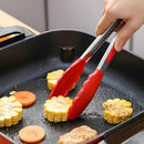 Multi-color food tongs with non-stick silicone and durable metal frame | Cupindy