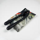 Black can opener on a white background