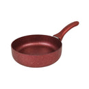 Red frying pan on a white background