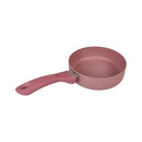 Pink frying pan on a white background