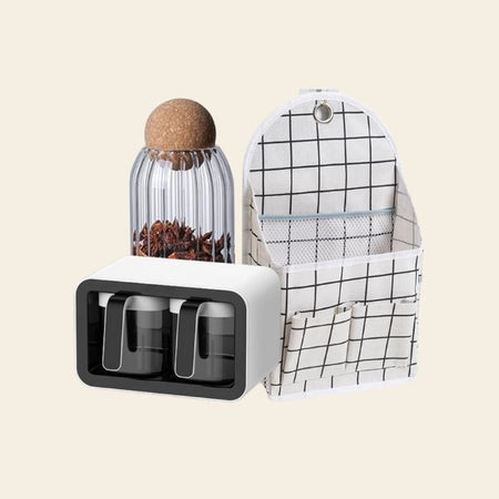 Smart Home Storage And Organization Tools Including Spice Jar, Wall Hanging Organizer, And Kitchen Dispenser | Cupindy
