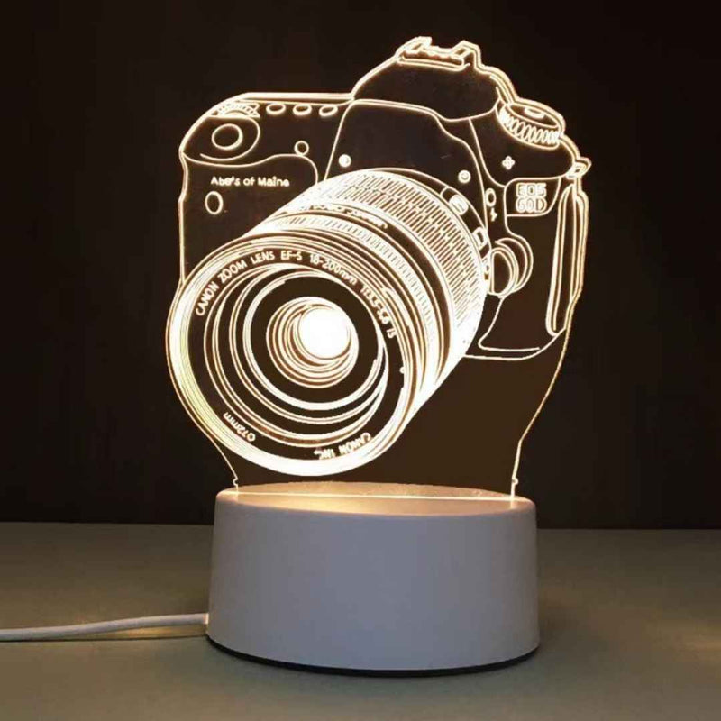 Creative LED night light with acrylic stand and 3D glowing panel – cupindy