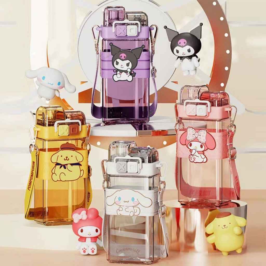 Colorful kids water bottles featuring popular cute characters