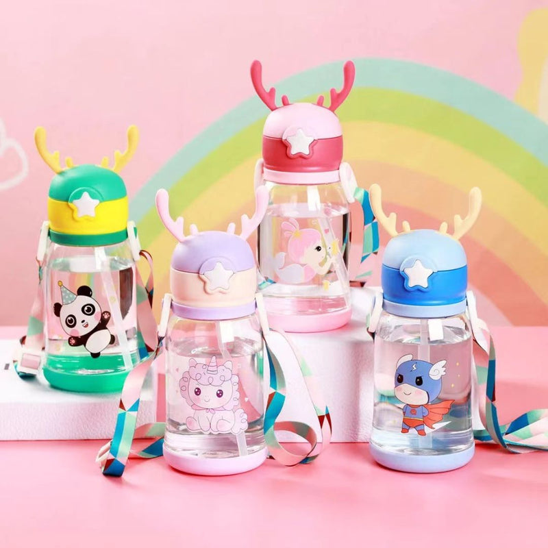 Leakproof flip-lid water bottle for children with cute ears | Cupindy