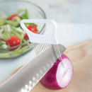 Stainless steel onion holder with handle for safe slicing and finger protection | Cupindy
