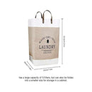 Laundry bag with dimensions and text on a white background