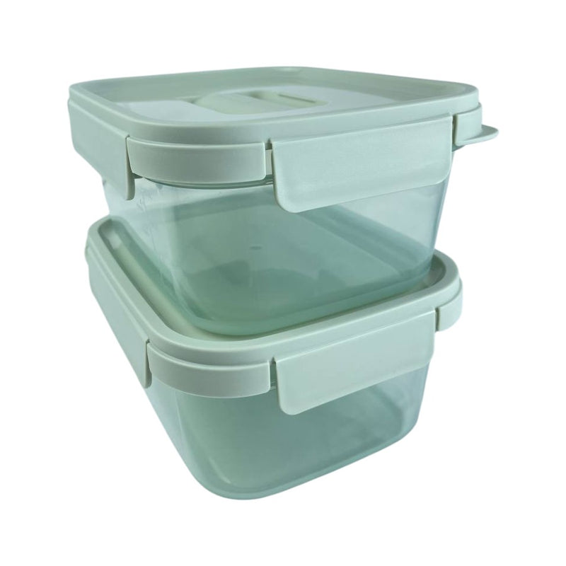 2-Piece Stackable LocknLock Nestopia Food Containers – Airtight BPA-Free Plastic Storage Boxes – Ideal for Fridge, Pantry, and Meal Prep – Space-Saving Design – Cupindy
