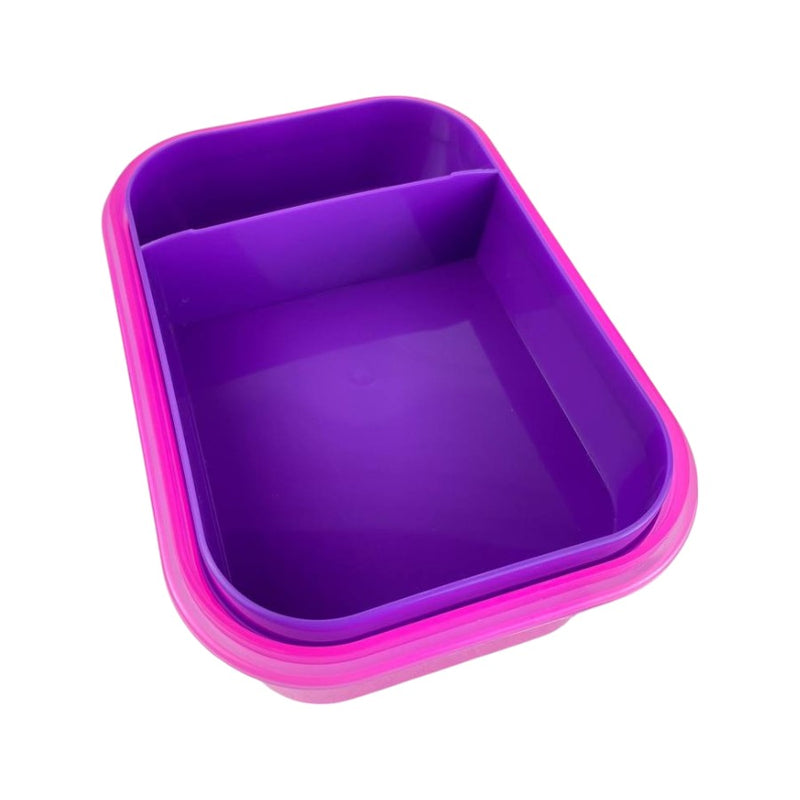 Colorful M-Design Lunch Box With Two Compartments – Durable Plastic Container Ideal For School Or Work Meals – Vibrant Pink And Purple Design – Cupindy Egypt