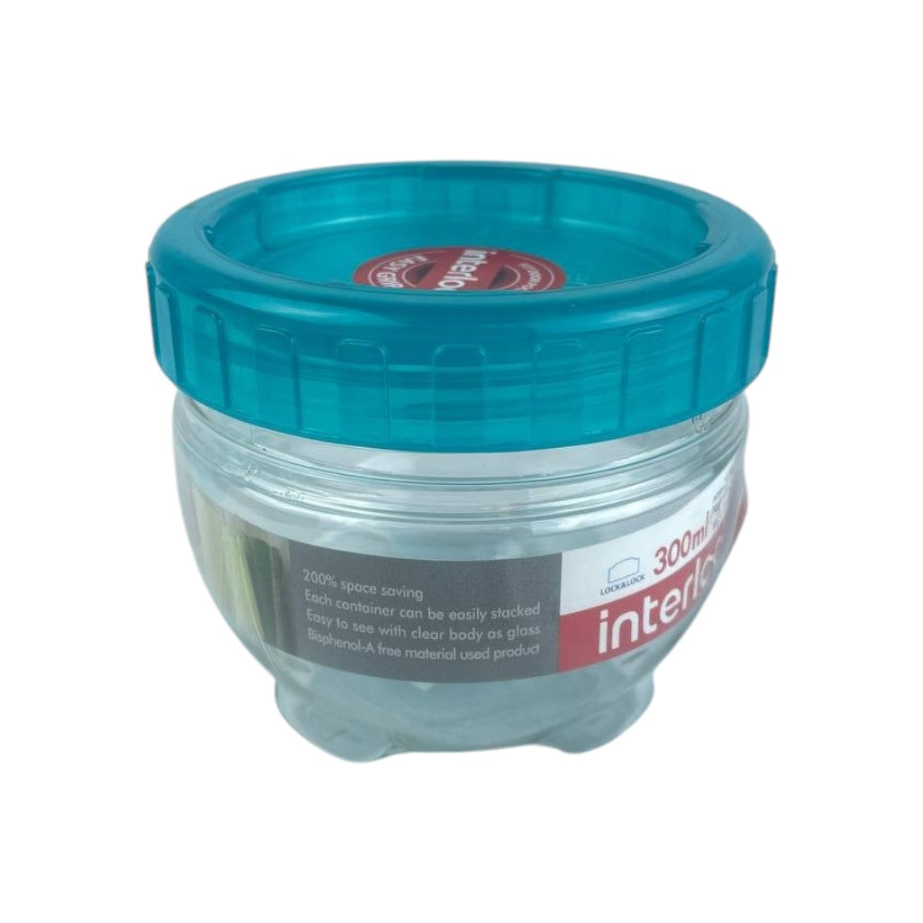 Lock & Lock Interlock Stackable Food Storage Container, BPA-Free, Durable Plastic, 300 ml Capacity