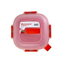 Red microwave-safe lunch bowl with secure four-way locking | Cupindy