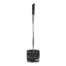 Black dustpan and brush set on a white background