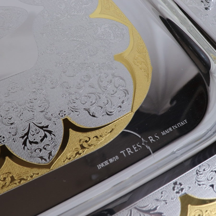 Tresors Italian Stainless Steel 18/10 Gold-Plated Serving Tray With Handles | Length 46 Cm