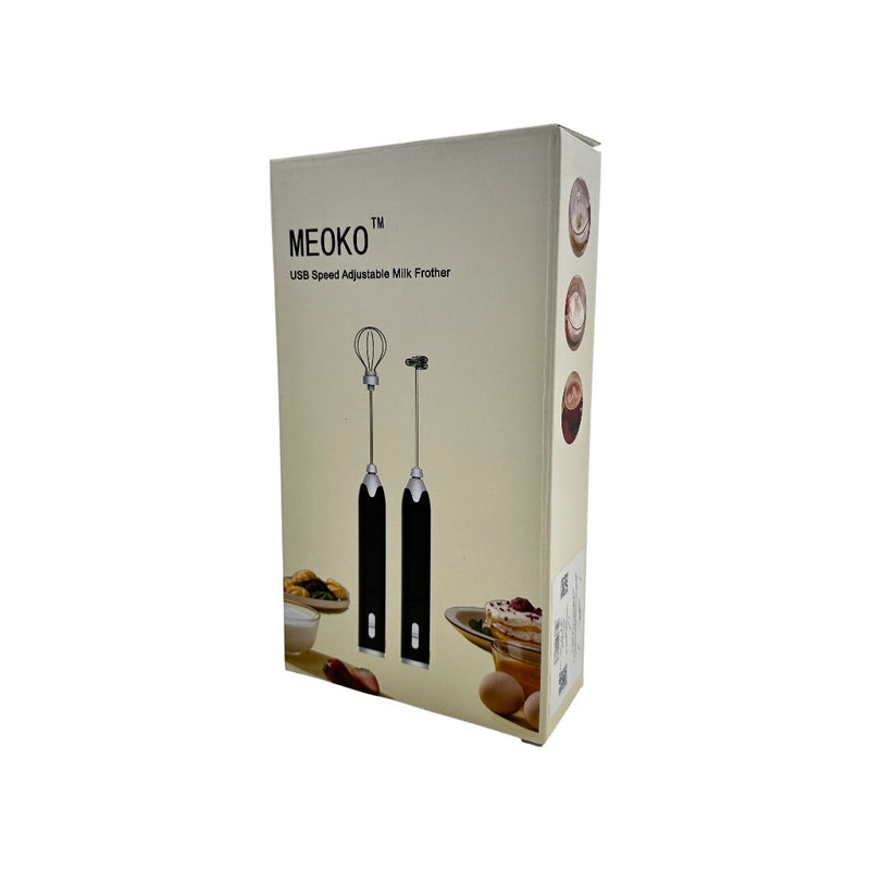MEOKO USB Rechargeable Milk Frother - Handheld Adjustable Speed Coffee Whisk