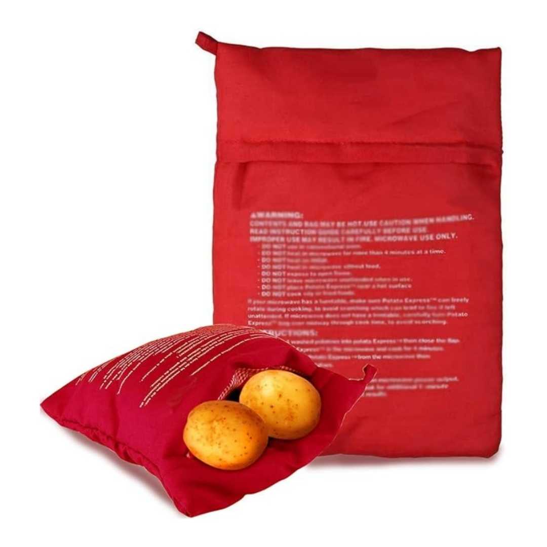 Reusable fabric potato baking bag for quick microwave cooking | Cupindy