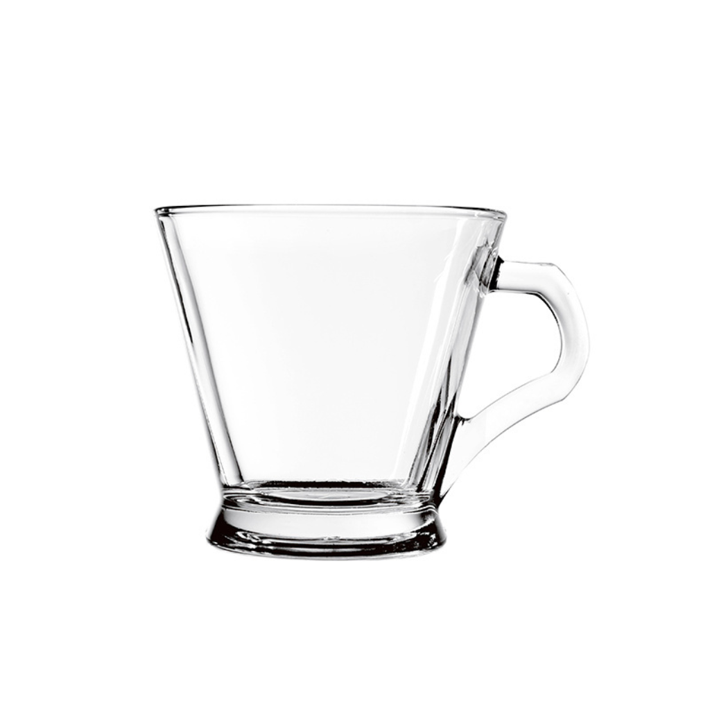 Blinkmax Glass Mug Set Of 6 – 175 ml Minimalist Design With Handle