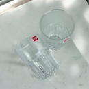 Two Danny Home Baharla 330ml Glass Tumblers – Clear Vertical Ribbed Design – Part Of 6-Piece Drinkware Set