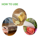 Onion cutter holder with finger guard for precise slicing | Cupindy