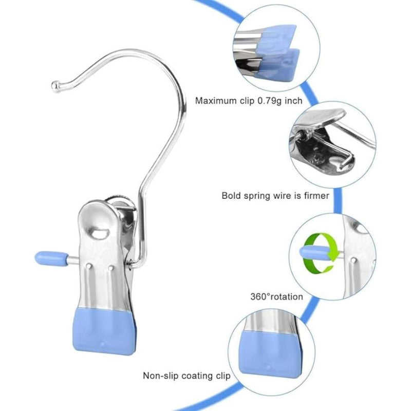 Multi-purpose clip hook for organizing clothes, towels, and accessories