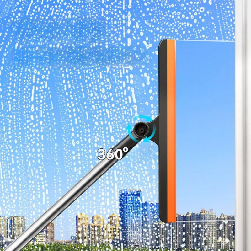 2-in-1 window cleaning kit with sponge and microfiber attachments for effective dirt removal.