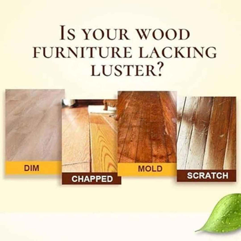 Wooden surface with different conditions labeled: Dim, Chapped, Mold, Scratch, and a green leaf on a white background.