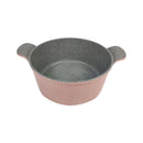 Two-tone ceramic pot with handles on a white background