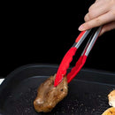 Silicone cooking tongs with stainless handle for BBQ, grilling, or sautéing | Cupindy